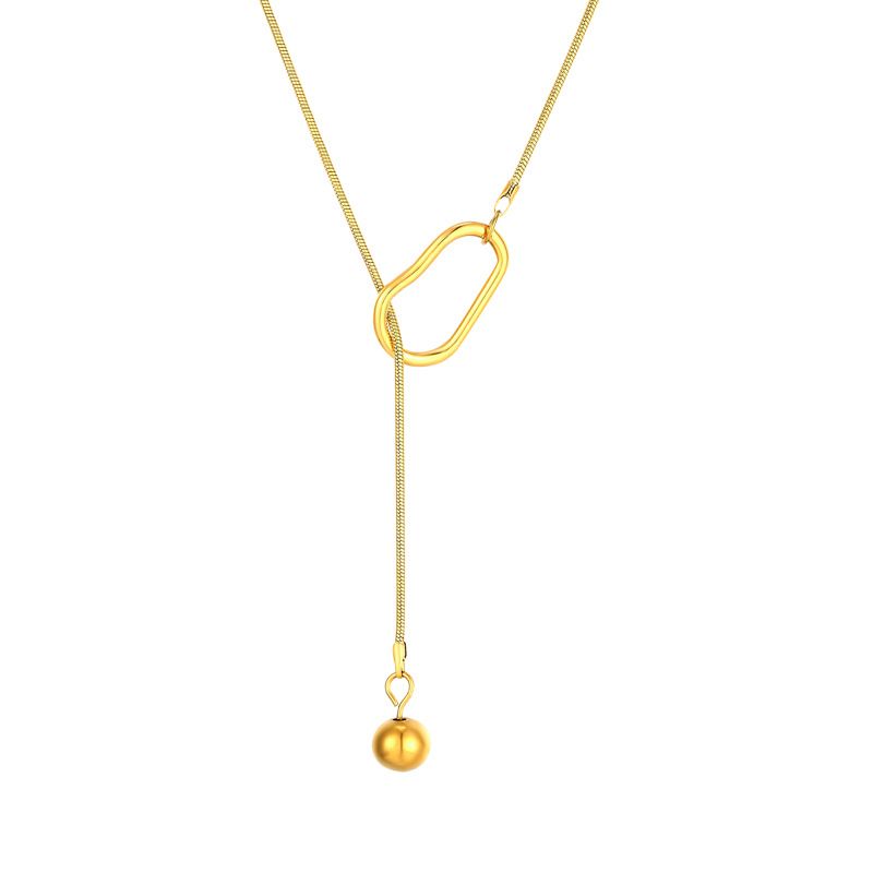 Irregular steel ball necklace for women, an Instagram European and American style necklace, 14k fashion necklace