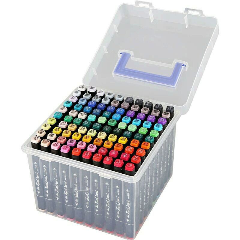 Taziku touch Genuine double-headed colored alcohol-based drawing marker pen set, 100 colors, student design hand-drawn details Picture