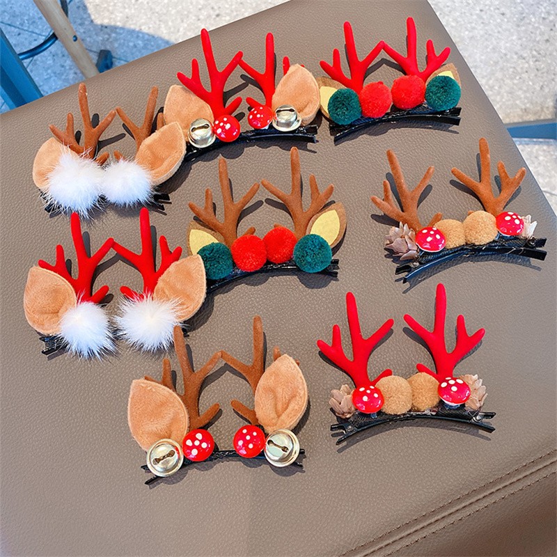 2021 New Influencer Christmas Elk Antler Hairpin Side Clip Hairpin Headband For Girls And Children Top Clip Hairpin Knock Cute Christmas Antler Hairpin Styles ~~ Great Value To Choose From undefined