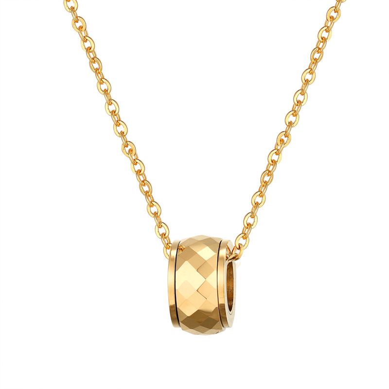 Rotating necklace, women's hip-hop stacked O-shaped chain, European and American geometric collarbone chain, simple and fashionable pendant