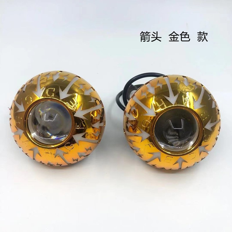 Motorcycle led light Angel eye external mirror headlight wind and fire color flash beam light Devil Eye modification Specification drawing