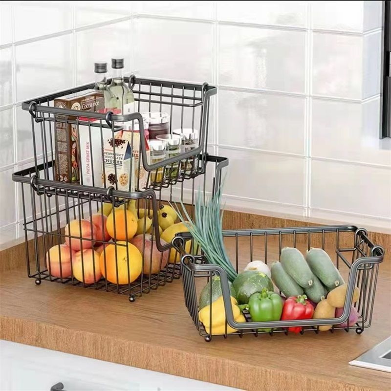 Small, medium and large sizes can be stacked in baskets for powder spraying