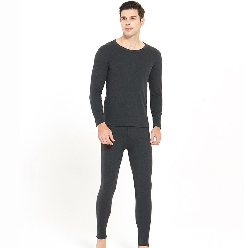 Men's Round Neck Velvet Warm Underwear Men And Women Cationic Long Johns Set Factory Direct Sales details Picture