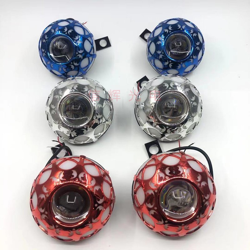Motorcycle led light Angel eye external mirror headlight wind and fire color flash beam light Devil Eye modification full figure