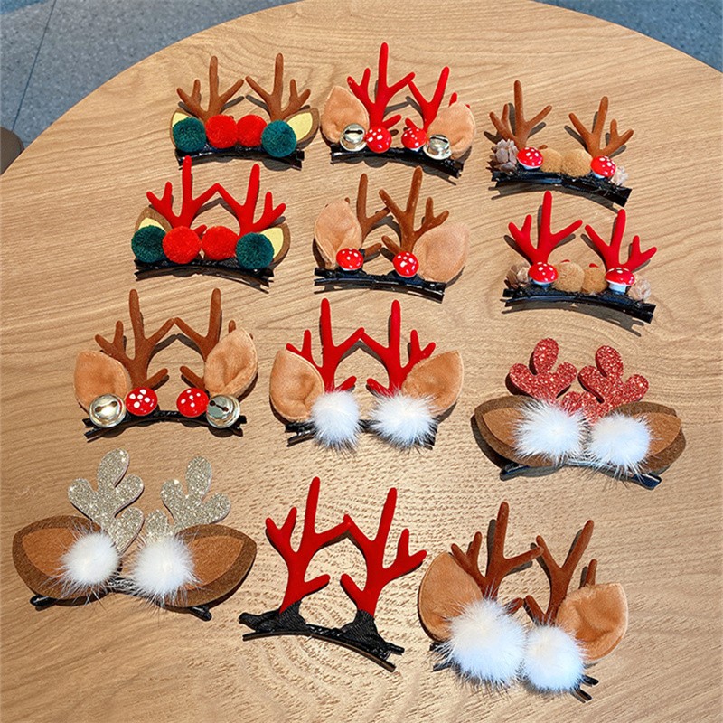 2021 New Influencer Christmas Elk Antler Hairpin Side Clip Hairpin Headband For Girls And Children Top Clip Hairpin Knock Cute Christmas Antler Hairpin Styles ~~ Great Value To Choose From undefined