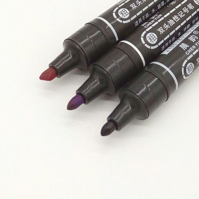 Chenyun 150 large double-headed oil-based marker pen, with one end thick and the other thin, marks pen, round tip and knife tip marker pen Application Scenario