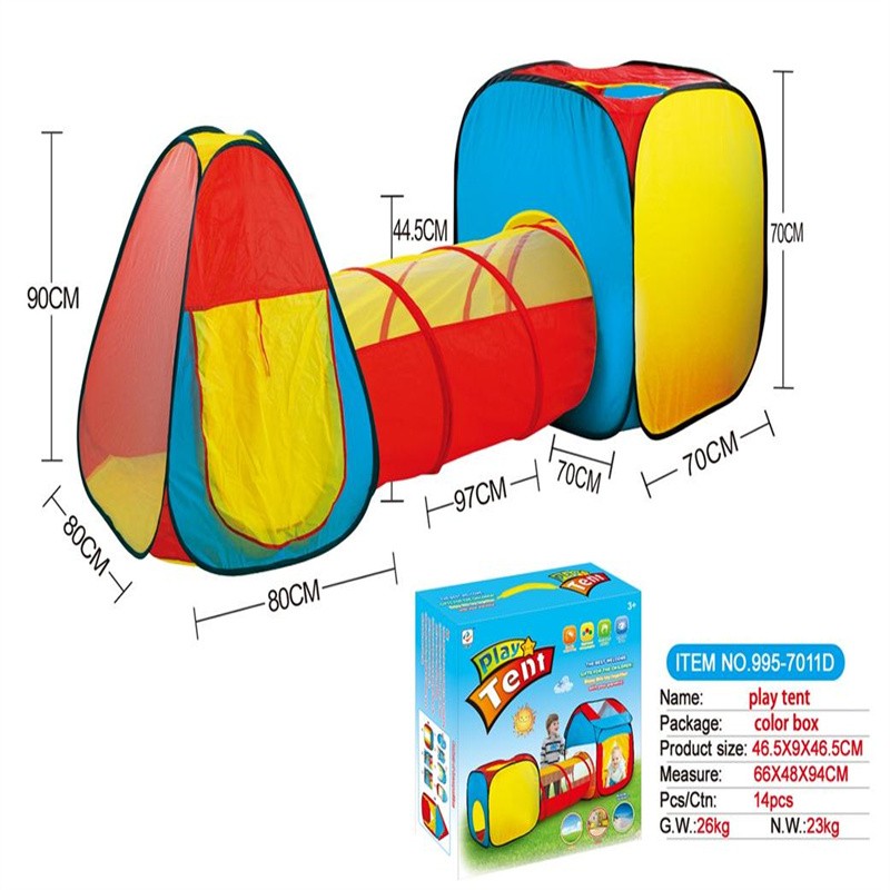 儿童帐篷三合一儿童游戏屋合体隧道爬筒帐篷995-7011C详情图2