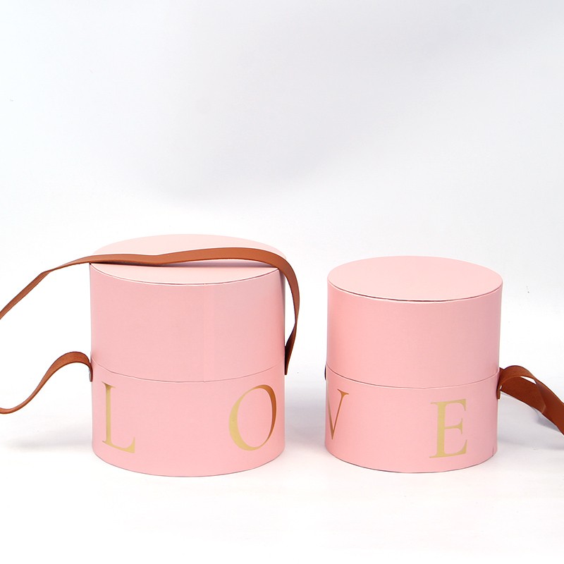 LOVE圆形手提盒三件套鲜花抱抱桶伴手礼盒圆形花盒随手拎礼盒详情图3