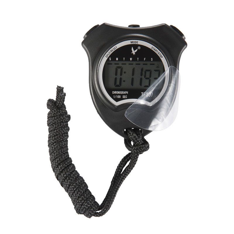 秒表正品 天福秒表TF307单排2道秒表大屏数字 电子秒表 跑步计时器