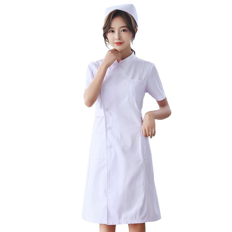 Mid-length nurse uniform sets, spring and summer short-sleeved women's white coats, long and short-sleeved beauty salon work clothes, labor protection clothes Application Scenario