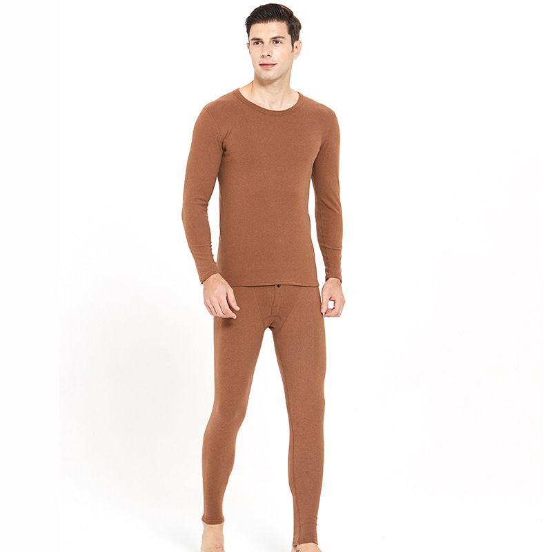 Men's Round Neck Velvet Warm Underwear Men And Women Cationic Long Johns Set Factory Direct Sales Item Picture