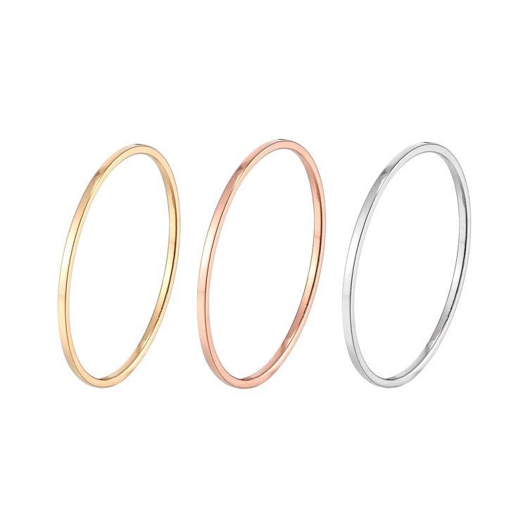 Smooth circular joint ring, ultra-thin 0.5mm arc smooth ring, fashionable lover's gift, jewelry, fine ring