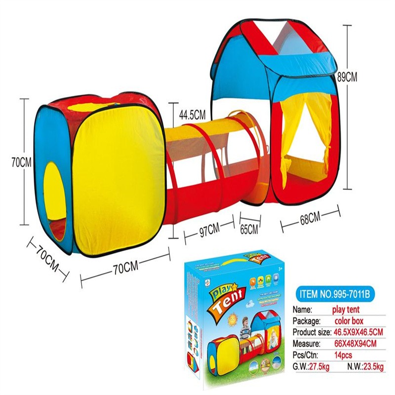 儿童帐篷三合一儿童游戏屋合体隧道爬筒帐篷995-7011C详情图5
