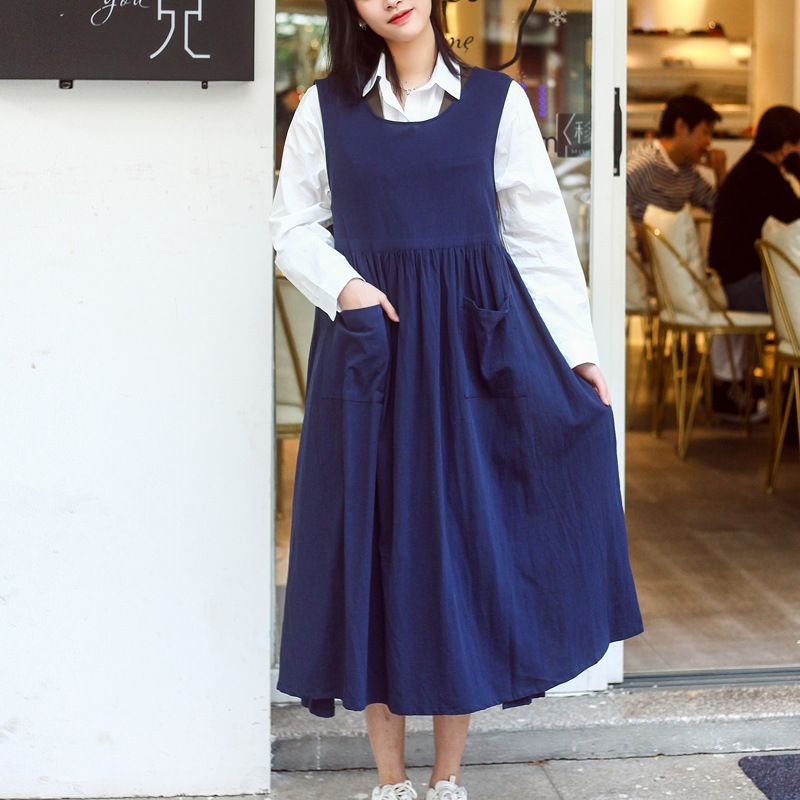 欧美版加大码侧开全棉围裙花艺美甲大号工作服亚马逊外贸定制LOGO