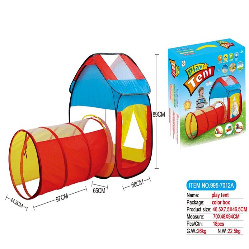 儿童帐篷两合一儿童游戏屋合体隧道爬筒995-7012A