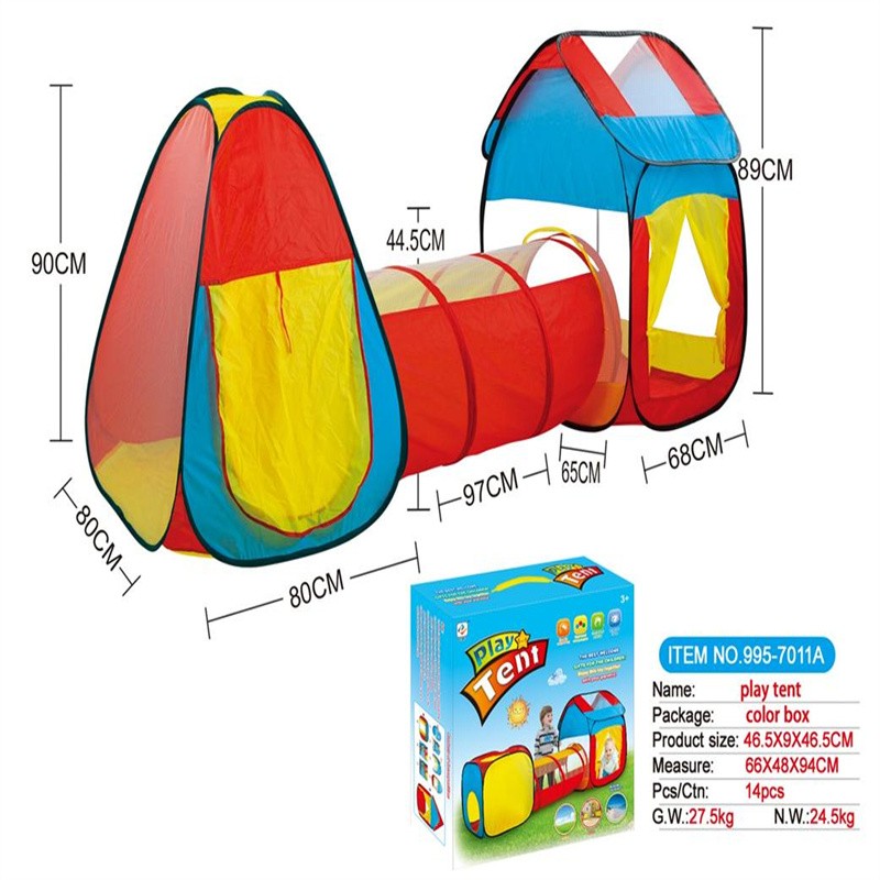 儿童帐篷三合一儿童游戏屋合体隧道爬筒帐篷995-7011C详情图4