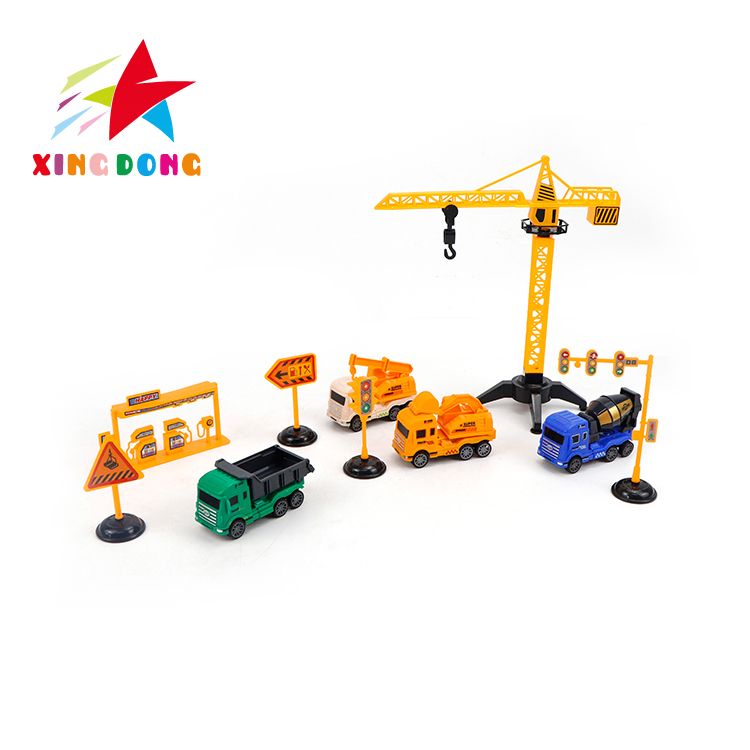 儿童玩具 回力车 工程车  建筑设备套盒装 塔吊 产品图