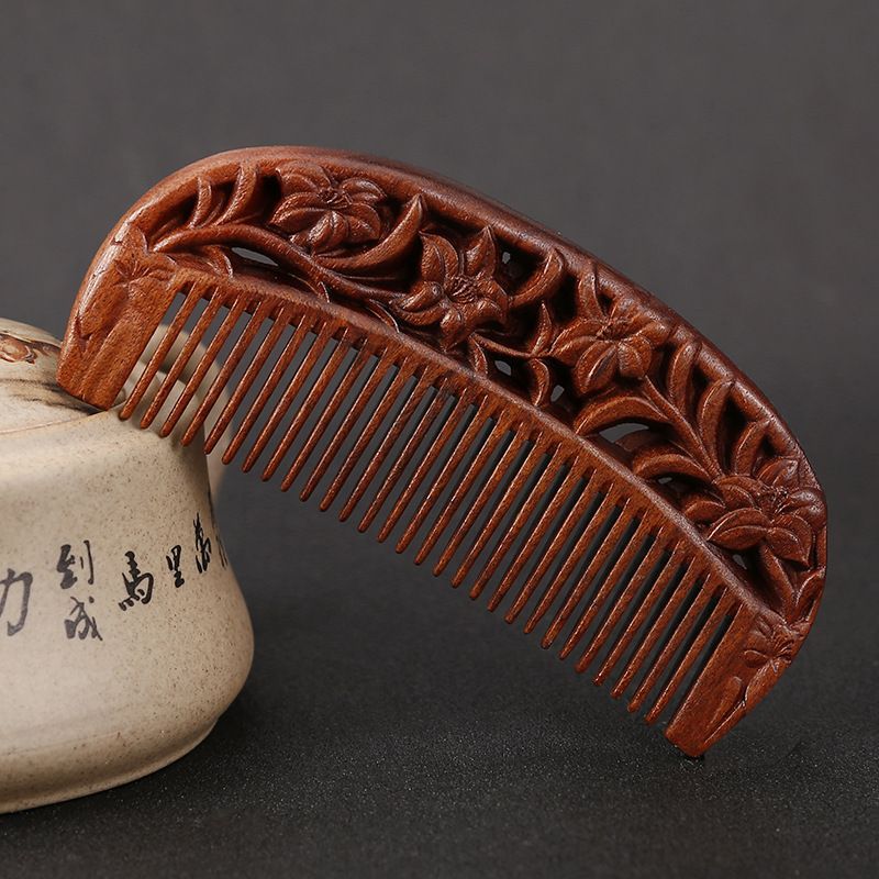 Non-acid double-sided carved 14 cm smooth hair comb - Style 3