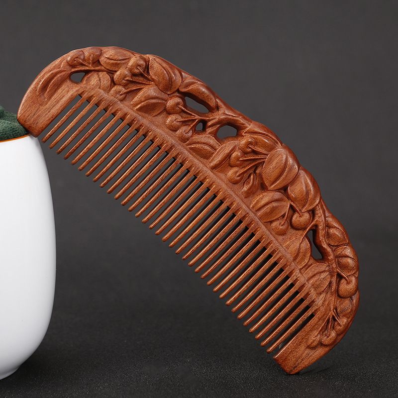 Non-acid double-sided carved 14 cm smooth hair comb - Style 18