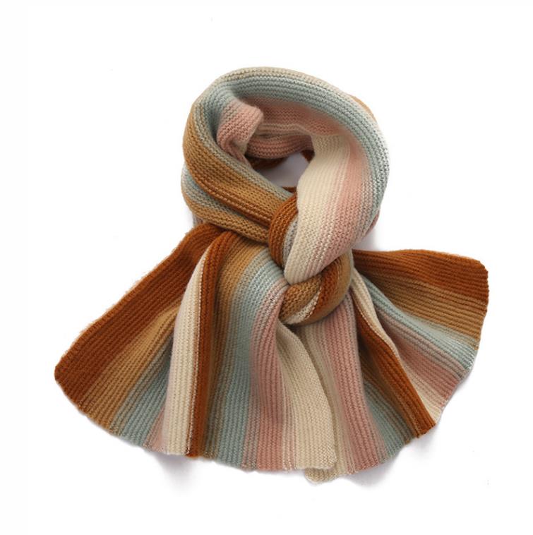 Europa y américa calle multicolor rayas larga bufanda invierno lana artificial caliente rectangular bufanda para hombres y mujeres Specification image