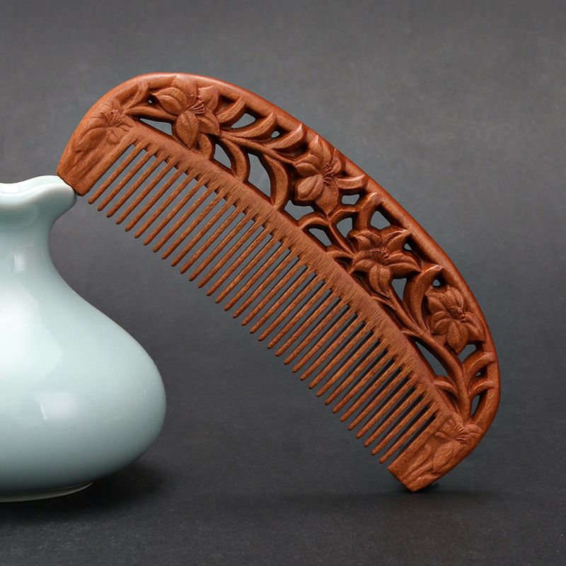 Non-acid double-sided carved 14 cm smooth hair comb - Style 13