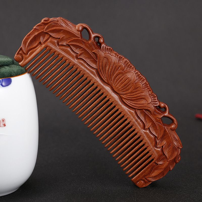 Non-acid double-sided carved 14 cm smooth hair comb - Style 22
