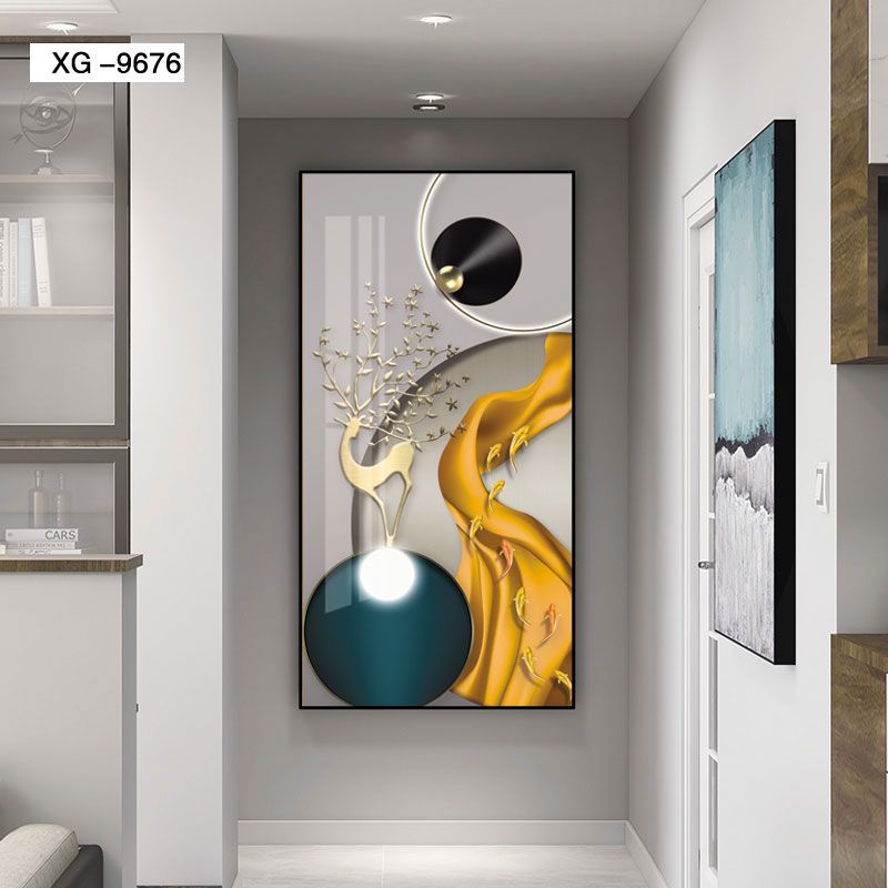 现代轻奢客厅装饰画抽象几何沙发背景墙装饰壁画手工画定制喷绘详情图4