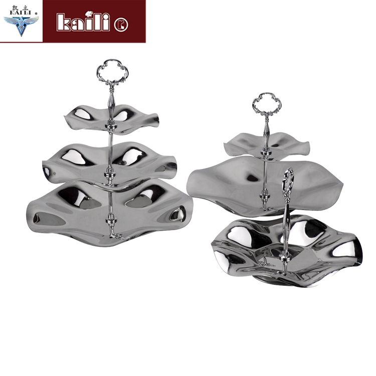 Single-layer lotus fruit plate, double-layer pastry plate, cake rack, three-layer fruit plate tray, creative candy, snack and dried fruit plate