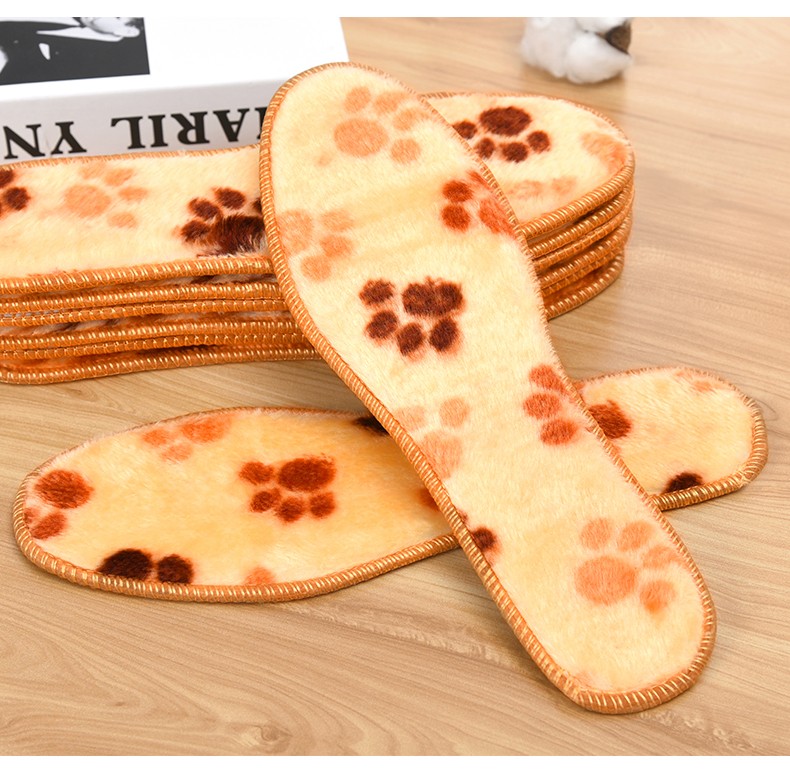 Free shipping of 10 pairs of warm insoles 36731 wholesale warm insoles, men's and women's plush soft soles, comfortable, sweat-absorbing, deodorizing, cold-proof, fleece imitation wool cotton insoles, winter detail image 16