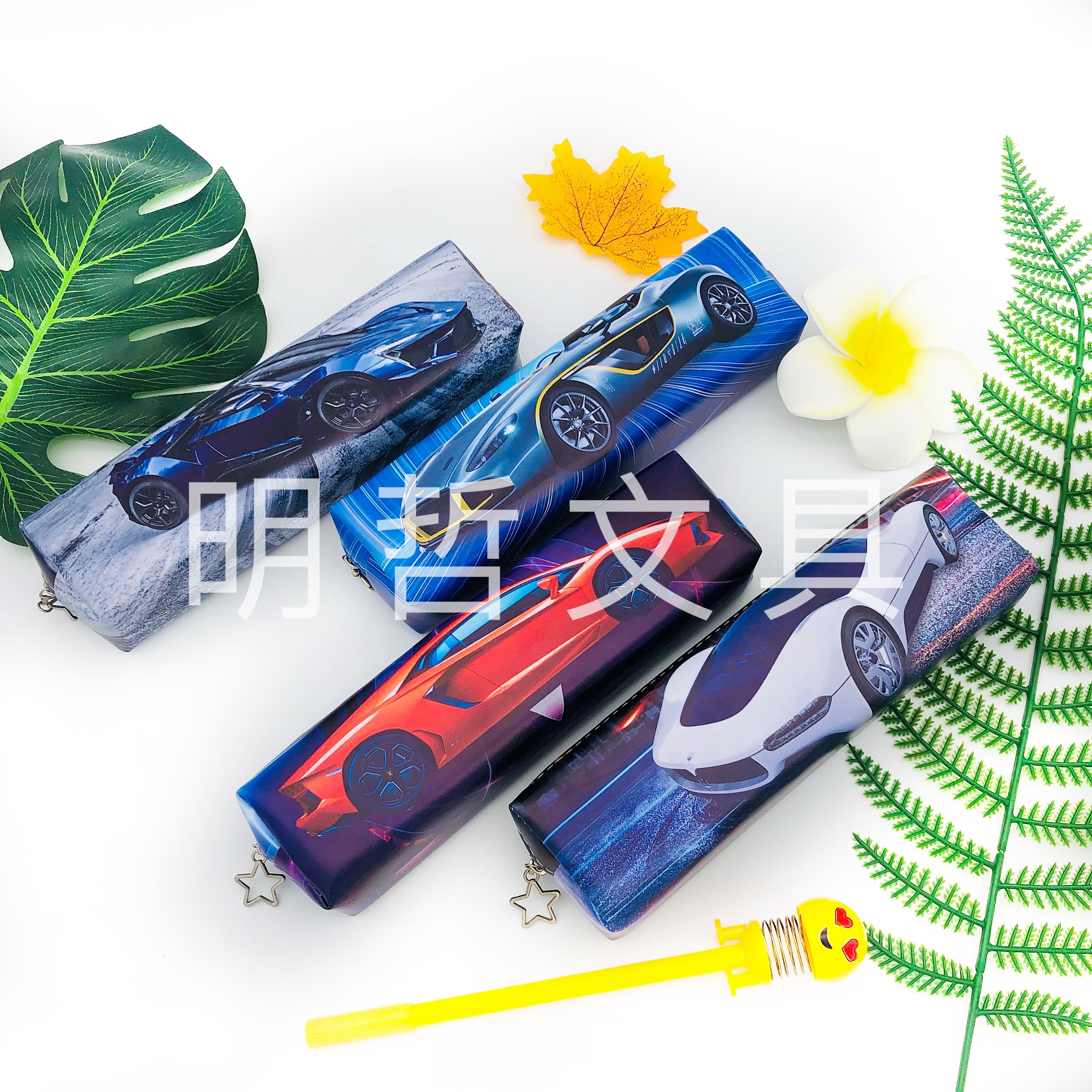 Creative Car Octagonal Pen Case Student Stationery Storage Bag Specification drawing