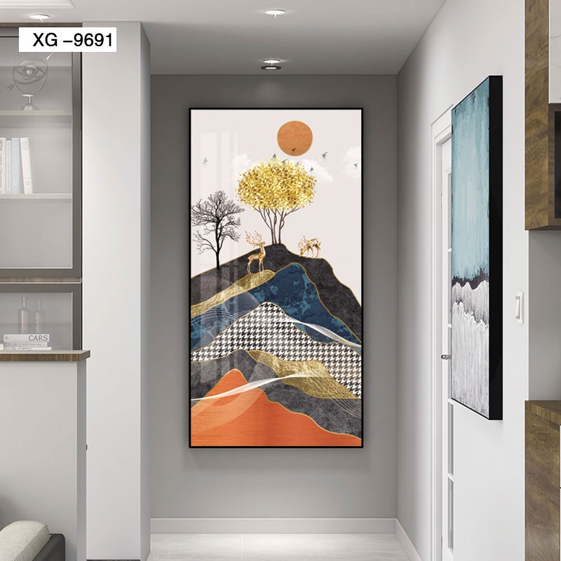 Modern Light Luxury Living Room Decorative Painting Abstract Geometric Sofa Background Wall Decoration Mural Manual Painting Custom Spray Painting undefined