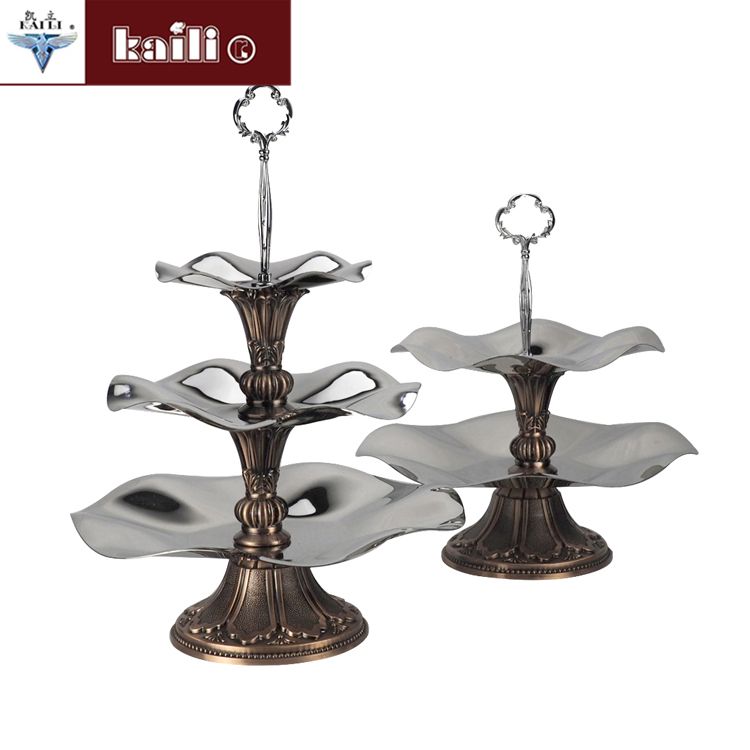 Multi-layer lotus fruit plate, double-layer pastry plate, cake rack, three-layer fruit plate tray, creative candy, snack and dried fruit plate