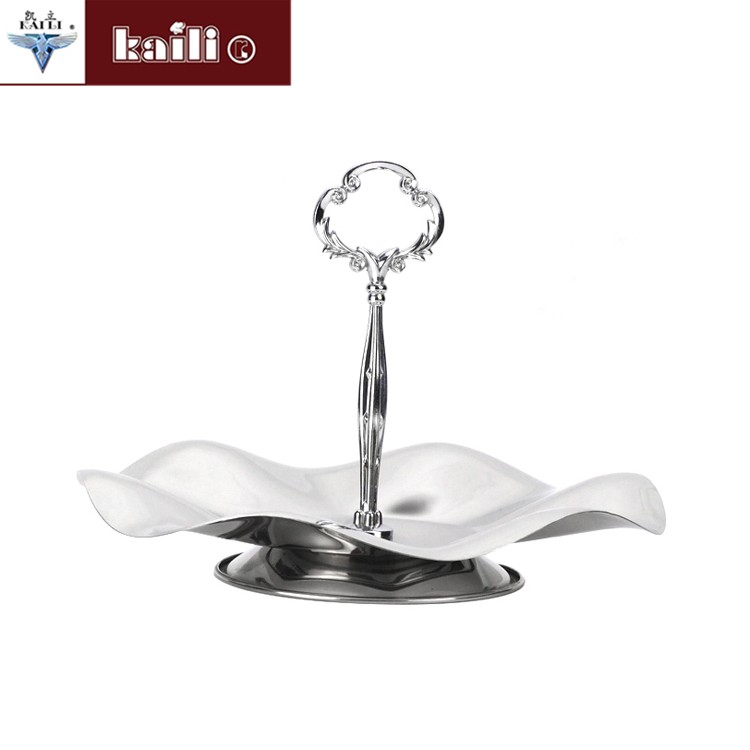 Single-layer lotus fruit plate, double-layer pastry plate, cake rack, three-layer fruit plate tray, creative candy, snack and dried fruit plate detail image 1