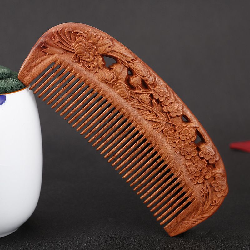Non-acid double-sided carved 14 cm smooth hair comb - Style 2