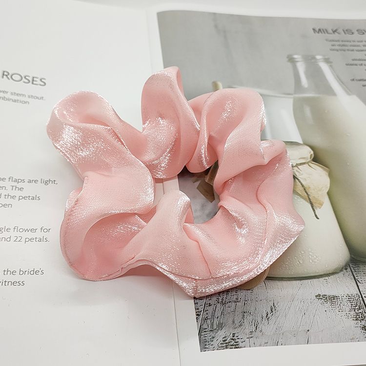 High-end shiny tulle pig's large intestine hair tie, Korean tulle bun hairstyle Item Picture