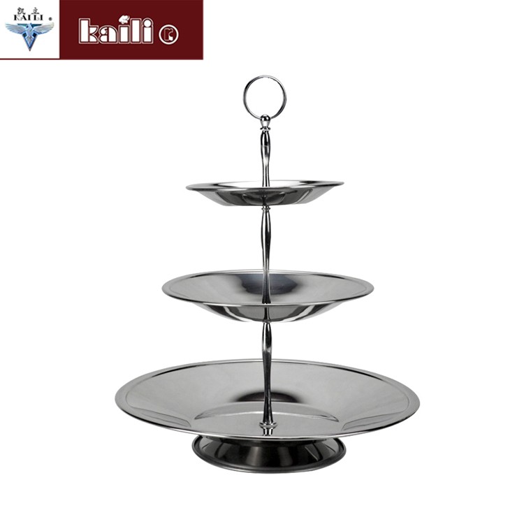 Single-layer round fruit plate, double-layer pastry plate, cake rack, three-layer fruit plate tray, creative candy, snack and dried fruit plate detail image 1