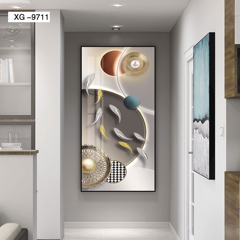 现代轻奢客厅装饰画抽象几何沙发背景墙装饰壁画手工画定制喷绘详情图7