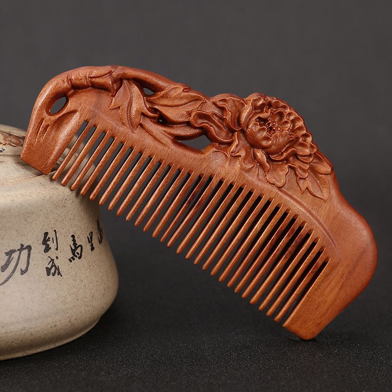 Non-acid double-sided carved 14 cm smooth hair comb - Style 7