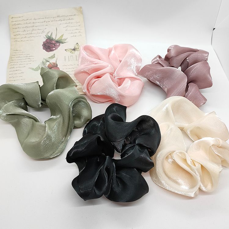 High-end shiny tulle pig's large intestine hair tie, Korean tulle bun hairstyle full figure