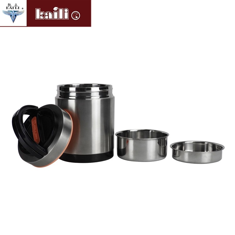 Stainless steel vacuum anti-overflow pot portable multi-layer large-capacity vacuum super-long insulated lunch box for students and office workers detail image 1