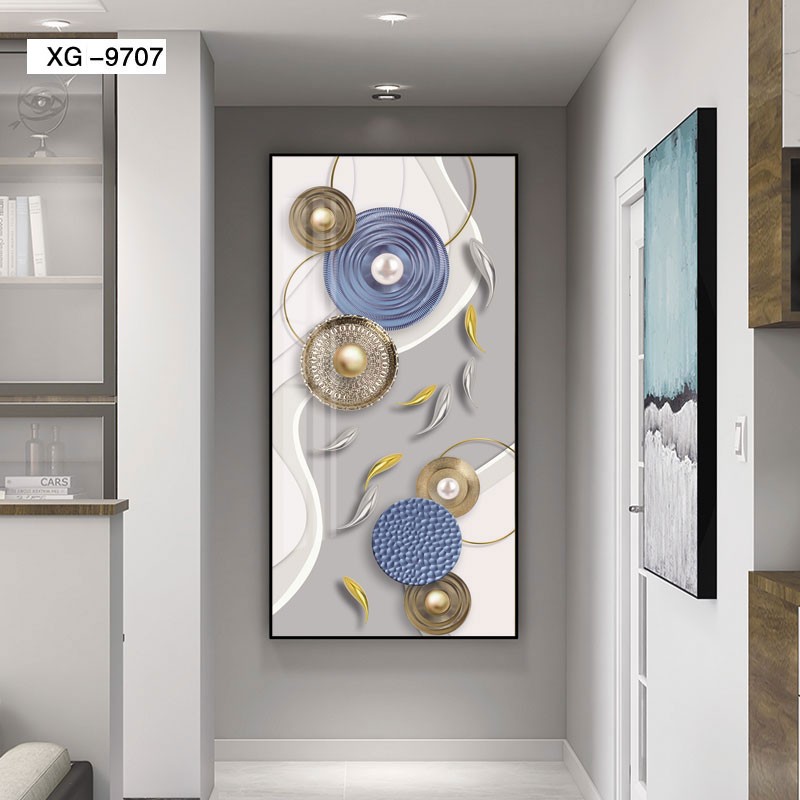 现代轻奢客厅装饰画抽象几何沙发背景墙装饰壁画手工画定制喷绘详情图2