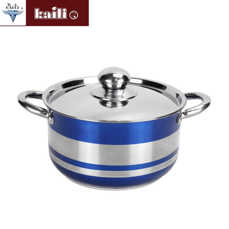 Four-piece set of colorful pot, household porridge pot, soup pot, double-bottom soup pot, induction cooker and gas stove, universal cookware Specification image