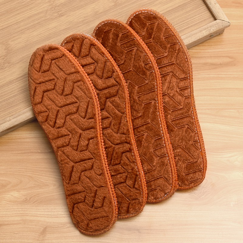 Free shipping of 10 pairs of warm insoles 36731 wholesale warm insoles, men's and women's plush soft soles, comfortable, sweat-absorbing, deodorizing, cold-proof, fleece imitation wool cotton insoles, winter detail image 1