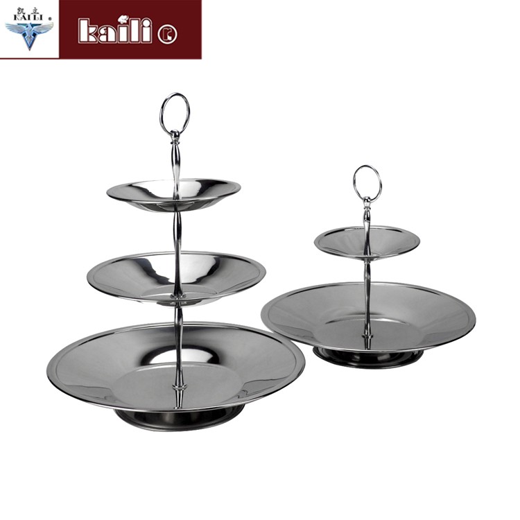 Single-layer round fruit plate, double-layer pastry plate, cake rack, three-layer fruit plate tray, creative candy, snack and dried fruit plate detail image 4