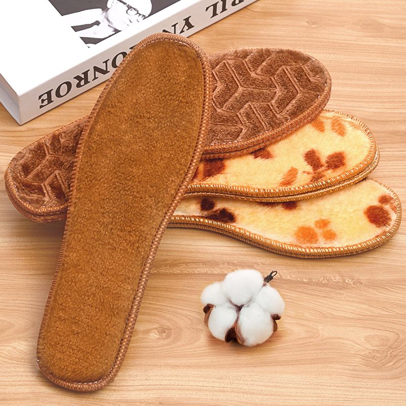Wholesale 36731 insoles: Warm insoles for both men and women, plush soft soles, comfortable, sweat-absorbing, odor-proof, cold-proof, and fleece imitation wool cotton insoles for winter Specification image