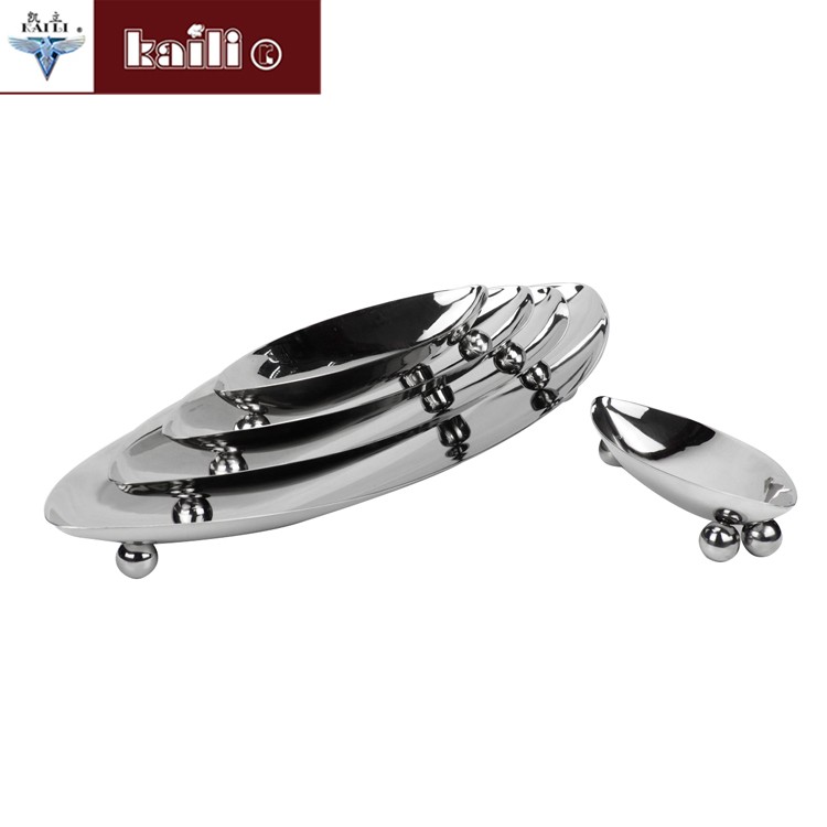 Stainless steel boat-shaped fruit plates, hotel candy plates and dessert plates detail image 5