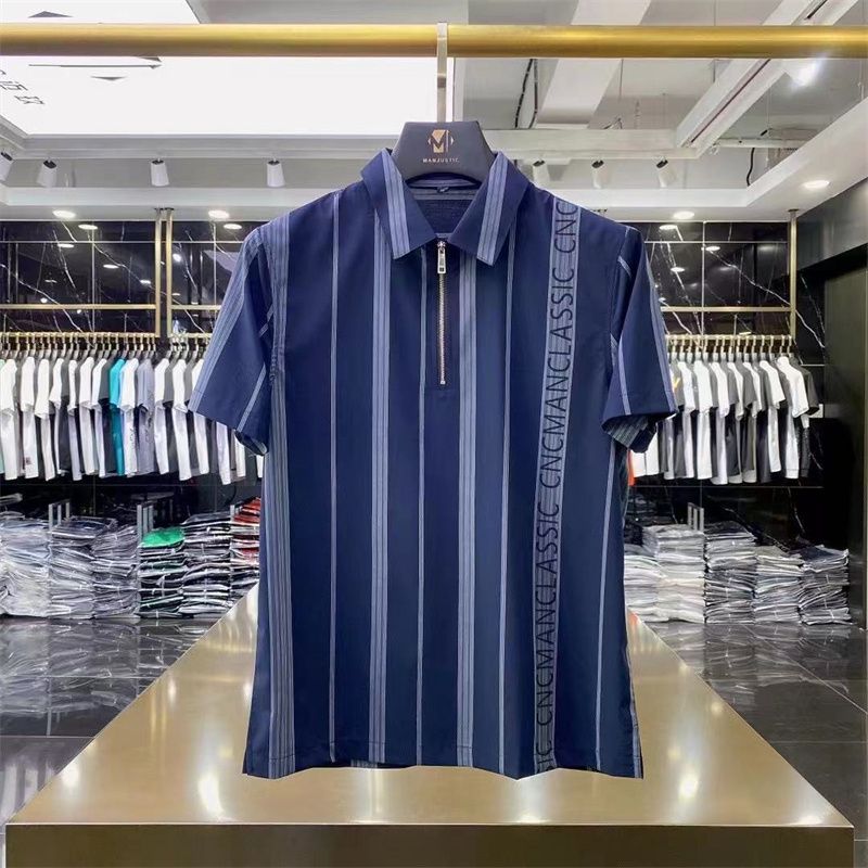 New Men's T-Shirt Summer Base Shirt Ice Silk Breathable Half Sleeve Loose Cotton All-Match Sports Series Printed T-Shirt 10