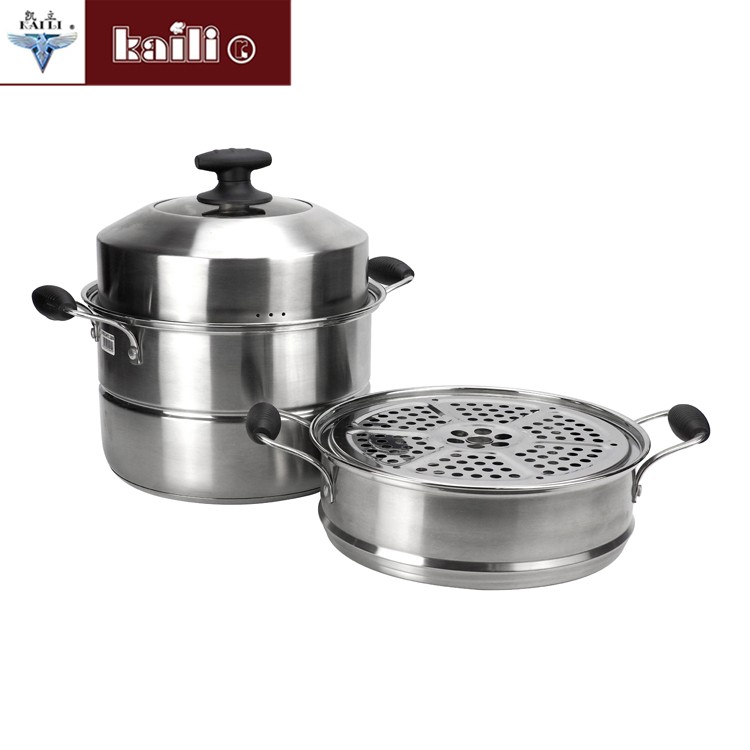 A thickened three-layer stainless steel Chinese multi-purpose steamer for household steaming of buns and mantou detail image 2