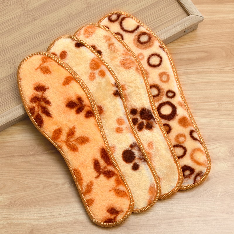 Free shipping of 10 pairs of warm insoles 36731 wholesale warm insoles, men's and women's plush soft soles, comfortable, sweat-absorbing, deodorizing, cold-proof, fleece imitation wool cotton insoles, winter detail image 3