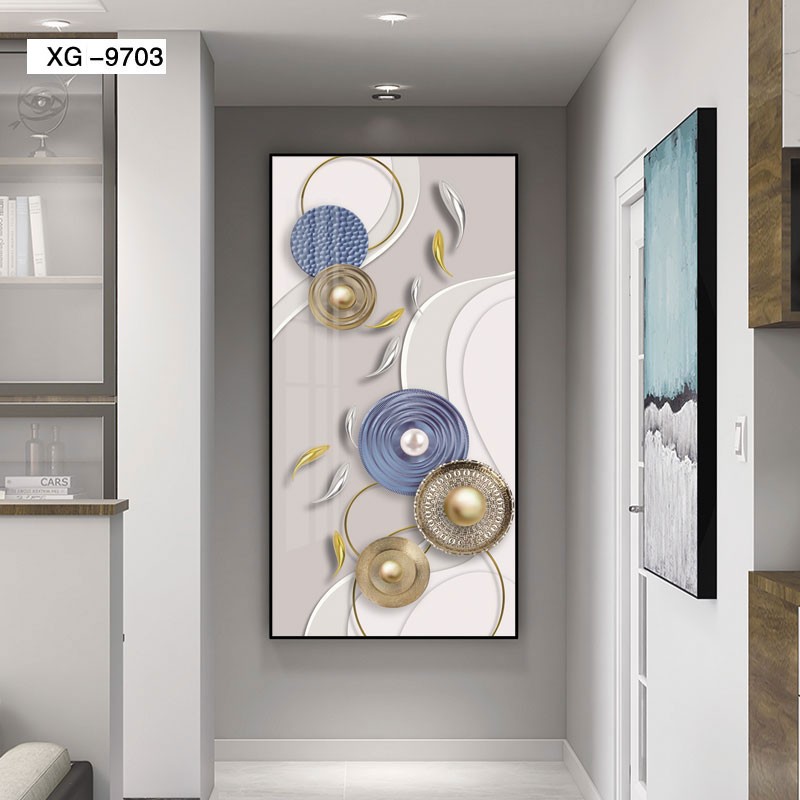 现代轻奢客厅装饰画抽象几何沙发背景墙装饰壁画手工画定制喷绘详情图6
